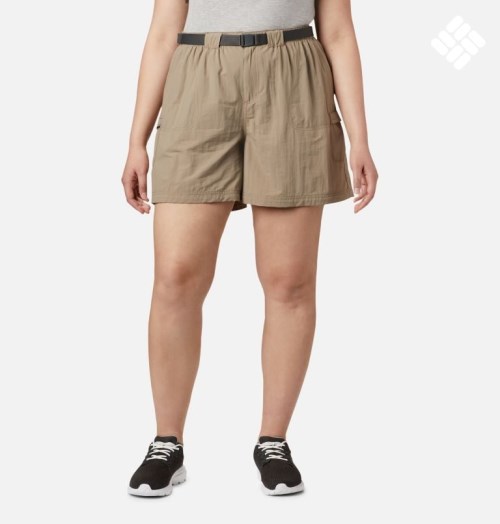 Women's Columbia Sandy River Cargo Shorts Khaki | Plus Size CA-A6351